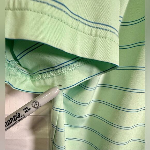 FJ‎ FootJoy Men’s Polo - Size M, Green Blue Striped Golf Sporty Versatile Preppy - Picture 6 of 6